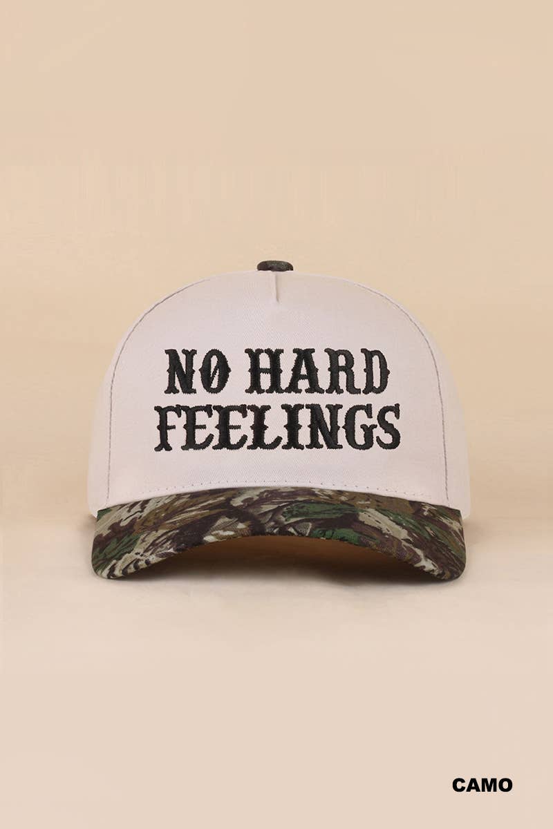 No Hard Feelings Two Tone Canvas Cotton Cap