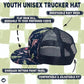 Flat Brim Trucker Hat - Dinosaur Print