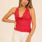 Polka Dot Halter Ruched Top