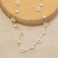 Station Pearl Beaded Flowers Chain Necklace