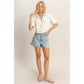 Denim V-Neck Cropped Top