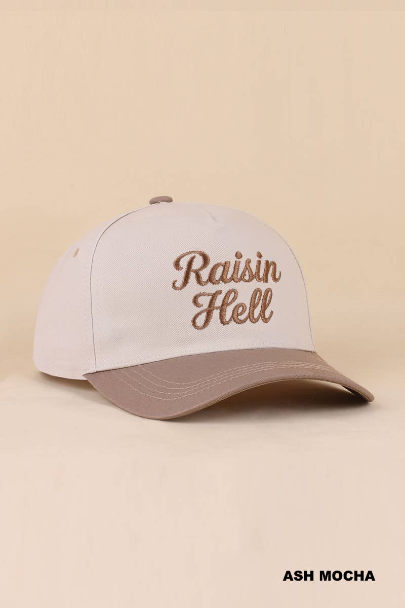 Raisin Hell Two Tone Snapback Hat Zenana Consgt.