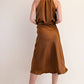 Halter Neck Sleeveless Midi Dress
