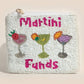Seed Beaded Martini Funds Coin Purse