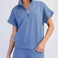 MODAL SCUBA QUARTER ZIP SHORT SLEEVE TOP