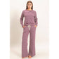 Low Rise Striped Waffle Knit Pants