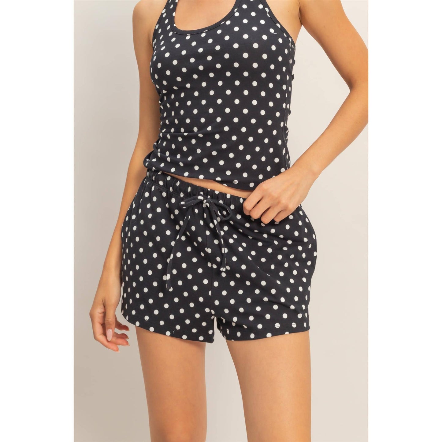 Polka Dot Drawstring Shorts