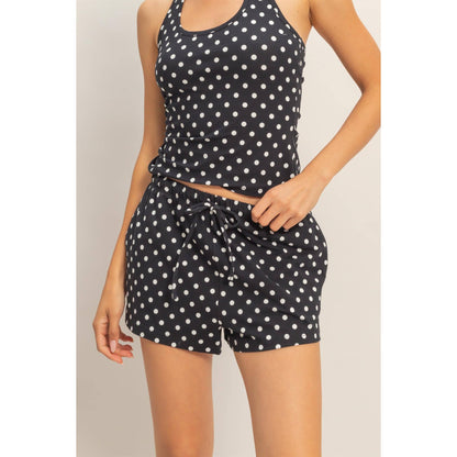 Polka Dot Drawstring Shorts