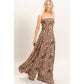 Leopard Print Strapless Jumpsuit