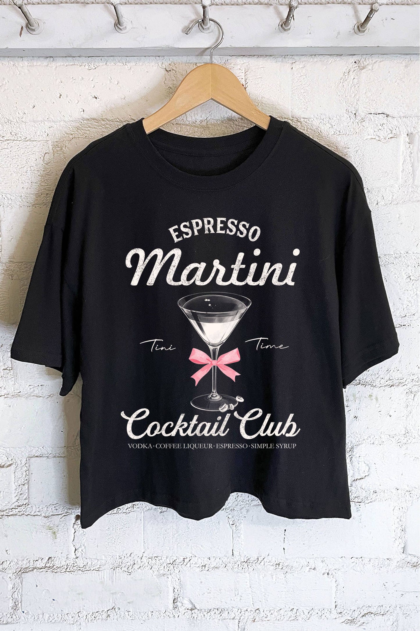 ESPRESSO MARTINI RIBBON GRAPHIC LONG CROP TOP