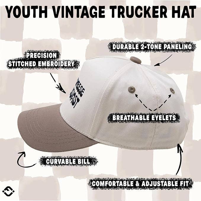 Kids/Baby 2-Tone Cap: Mac & Cheese Enthusiast - Khaki/Beige