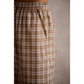 PLAID CHECK WIDE LEG PULL ON WIDE LEG PANTS WITH LACE