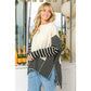 MIXED STRIPE SIDE SLIT SWEATER
