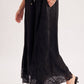 SATIN LACE TRIMMED DRAWSTRING PALAZZO PANTS