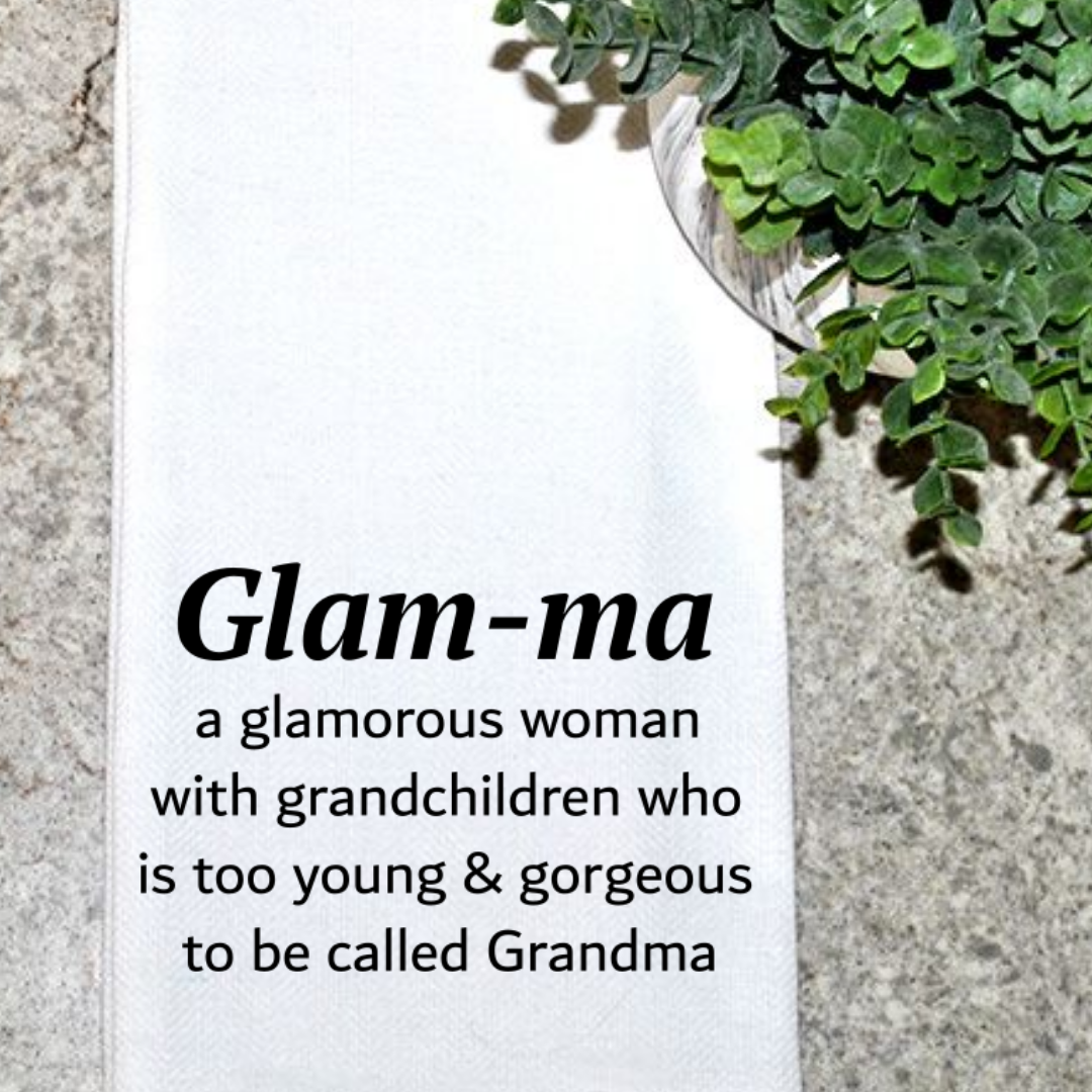 Glamma -100% Cotton White Tea Towel