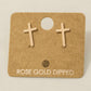 Gold Dipped Mini Cross Post Stud Earrings