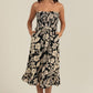 C4F45-A920 SMOCKED BODICE STRAPLESS MIDI DRESS W POCKETS