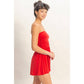 Strapless Shirred Waist Romper