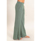 Low Rise Striped Waffle Knit Pants