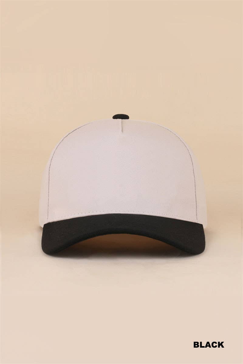 Plain Two Tone Canvas Cotton Snapback Hat