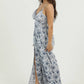 B5957-A987 V NECK JUMPSUIT WITH SLIT LEG DETAILS