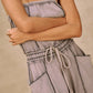 MINERAL WASH CONTRAST STITCH BARREL LEG JUMPSUIT