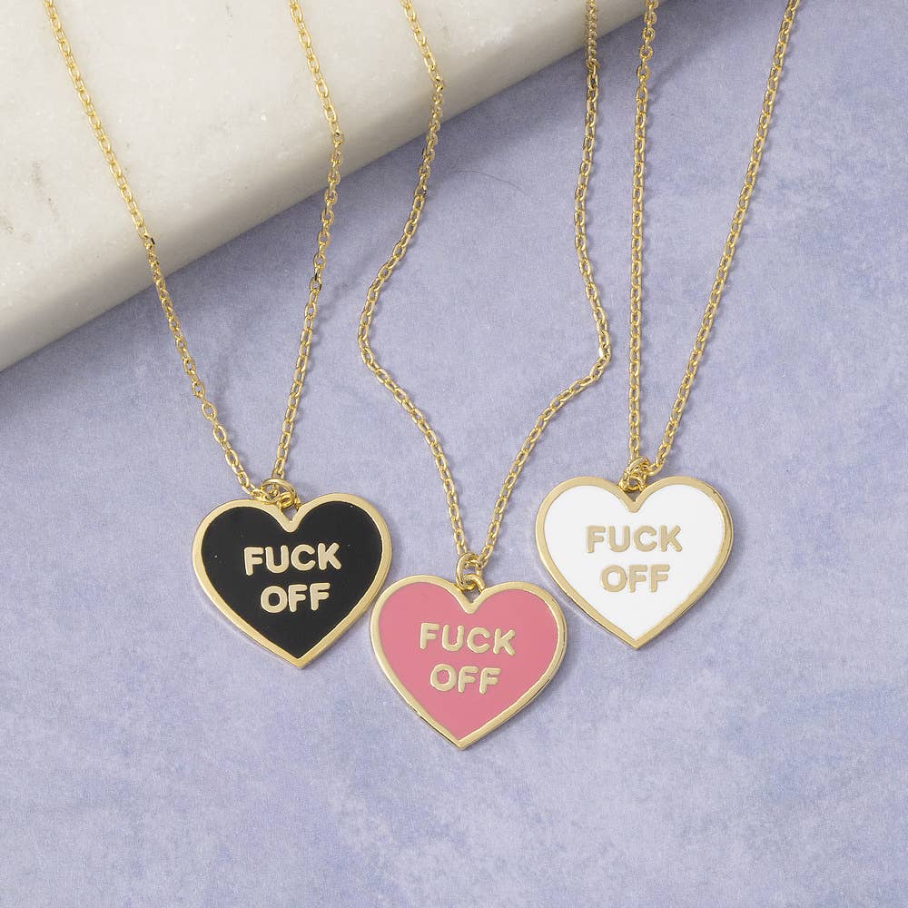 Enamel Heart Statement Pendant Necklace