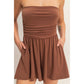 Strapless Shirred Waist Romper