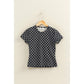Polka Dot Short Sleeve Crew Neck Top