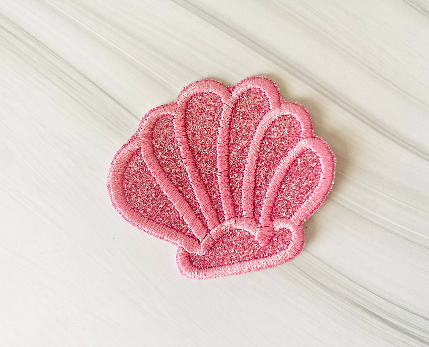 Seashell glitter hat patch