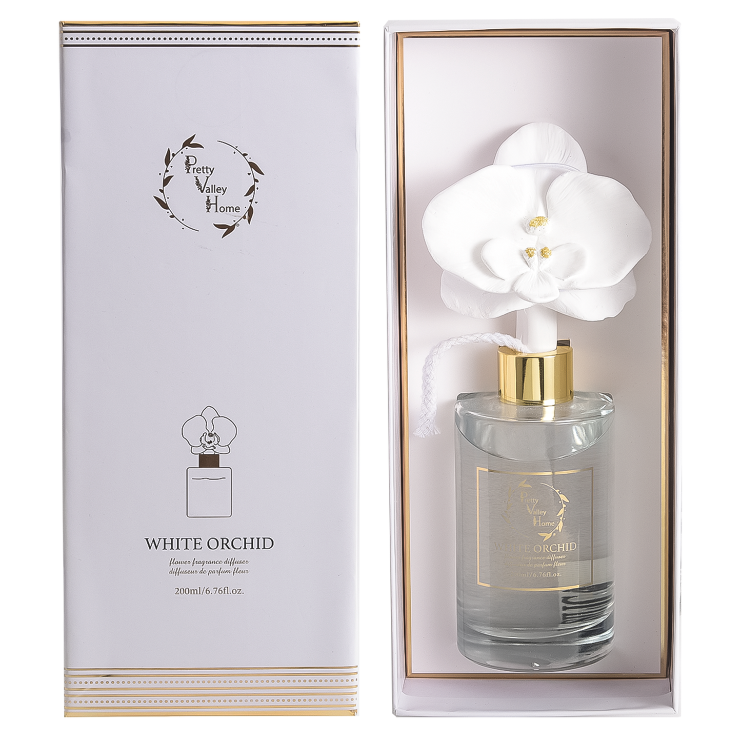 Orchid Flower Diffuser Gift Set - White Orchid