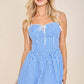 Gingham Corset Tie-Strap Flare mini dress