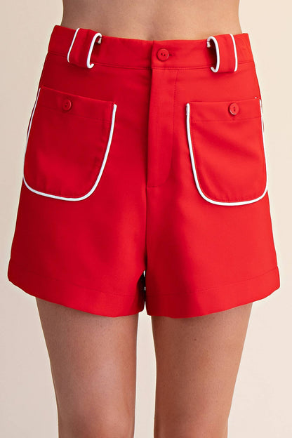 High Waist Front Pocket Shorts