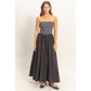 Striped Strapless Flowy Midi Dress