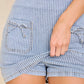 Pinstripe Utility Mini Skort with Built-In Shorts