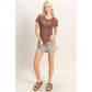 Textured Lace Short Sleeve Top
