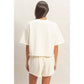 Short Sleeve Crew Neck Top And Shorts Set