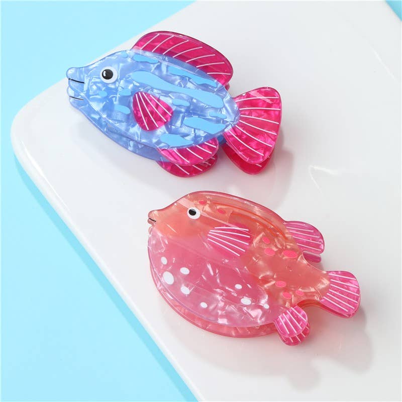 Seaside Nautical Fish Starfish Conch Hair Clips | 40H1078