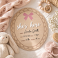 Wooden Birth Announcement Fill-In Photo Prop, She's Here