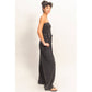 Mineral Wash Strapless Wide-Leg Jumpsuit