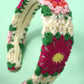 FLORAL CROCHET SOFT WOVEN KNIT HEADBAND HAIR BAND | 40HB182