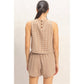 Gingham Checkered Sleeveless Top And Skort Set