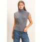 Sleeveless High Neck Knit Top