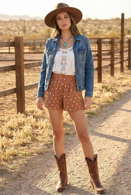 .0129 Polka Dot Relaxed Fit Shorts SI-29450