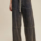 Wide-Leg Denim Drawstring Pants LP0256