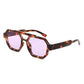 Square Geometric Block Aviator Brow-Bar Sunglasses
