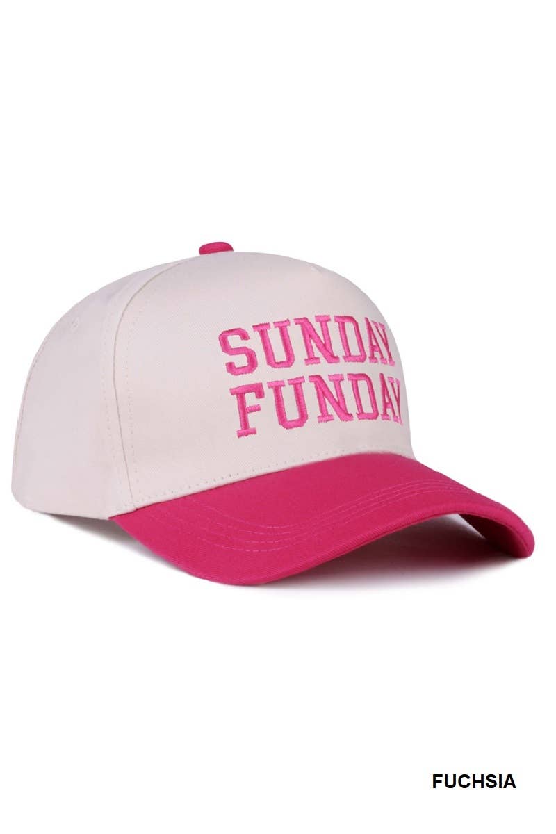 Sunday Funday Two Tone Canvas Cotton Cap  Zenana Consgt.
