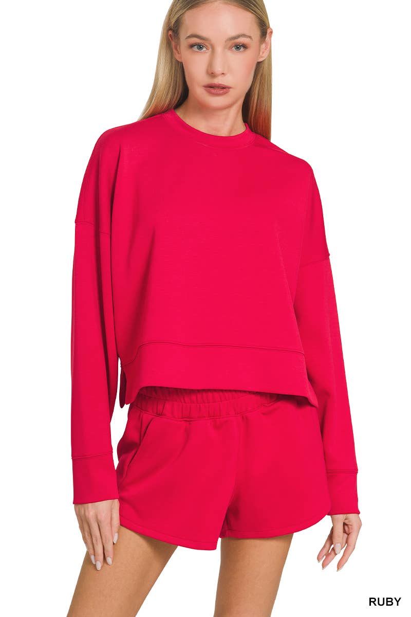 Scuba Sweatshirts & Shorts 2PC Set SI-27476 Zenana