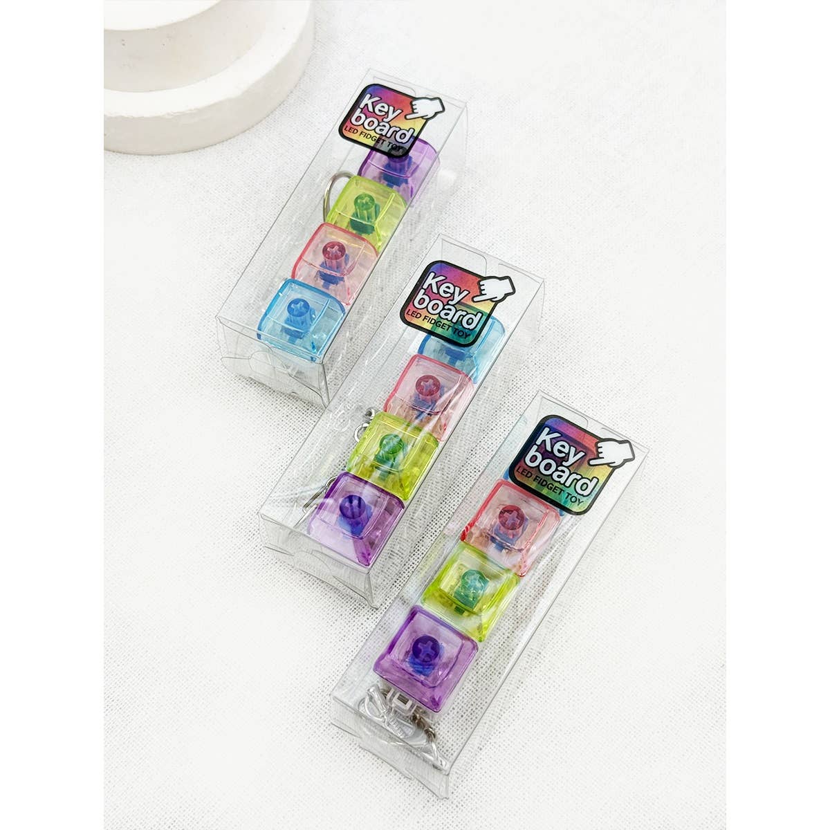 Light Up Clear Keyboard Keychain Fidget Toy