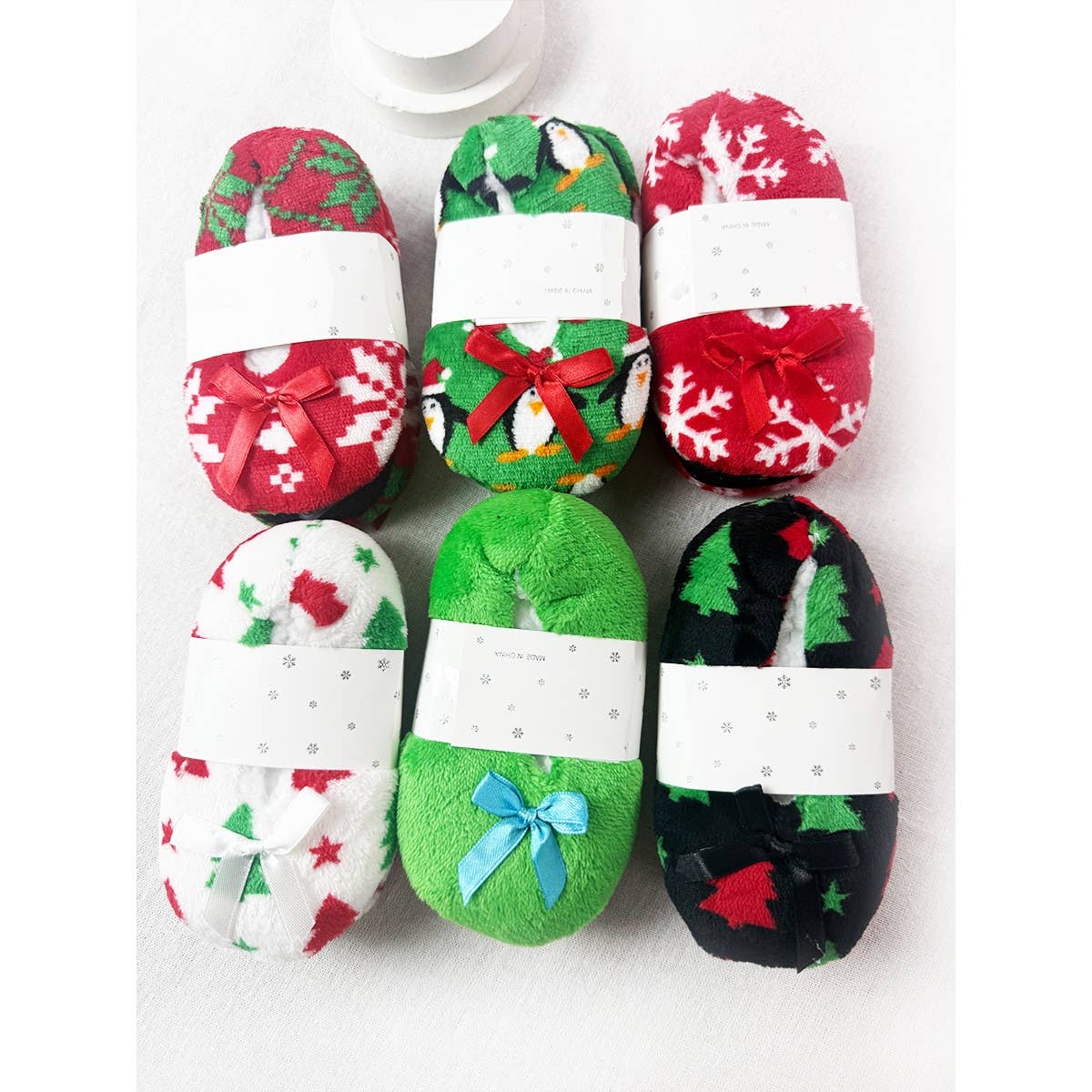 Kids Christmas Theme Fuzzy Slippers